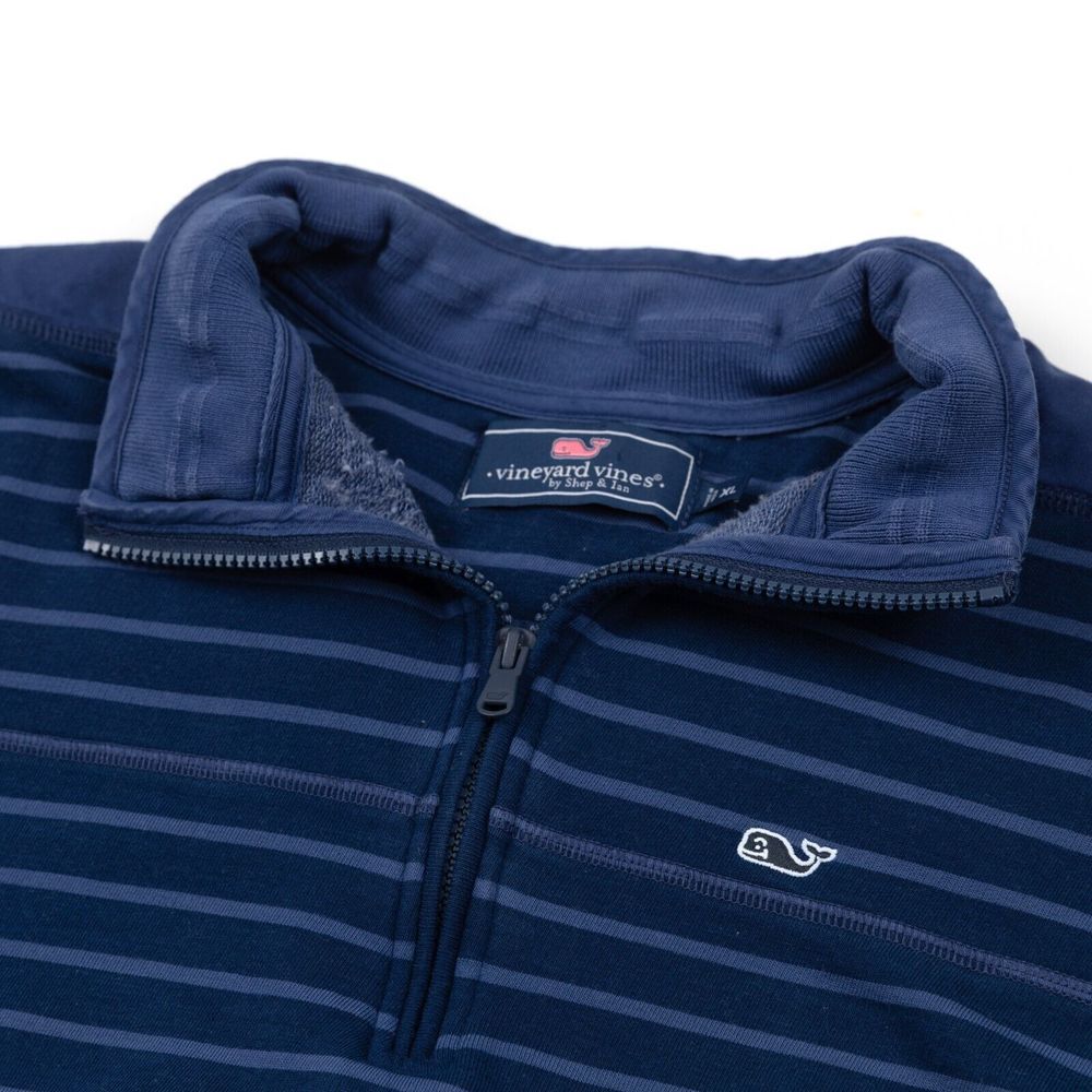 Vinyard Vines Polo Mens XL Blue 1/4 Zip Logo Preppy Beach‎ Pullover Sweater